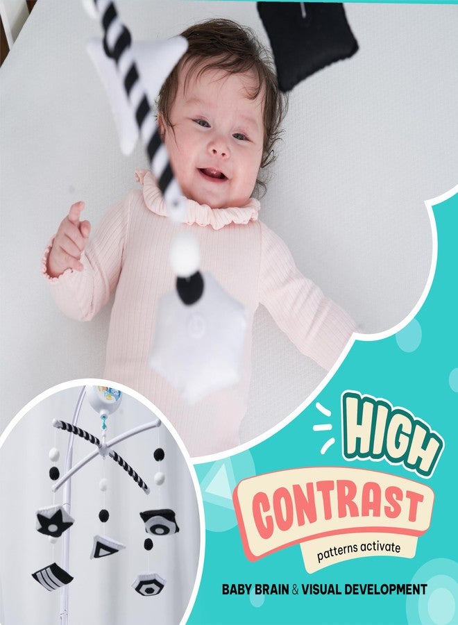 EverLove Montessori Mobile Baby for Crib (TINITIGIES) - Black and White Mobile Give Visual Stimulation to Engage Your Newborn - Baby Crib Mobile for Boys & Girls - Baby Mobile for Crib (Geometry) - Image 3