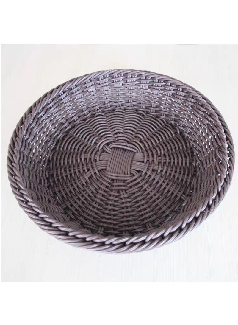 LINGWEI Round Rattan Fruit Basket Woven Wicker Storage Baskets Container Organizer For Home Bathroom Table Decoration - Image 5