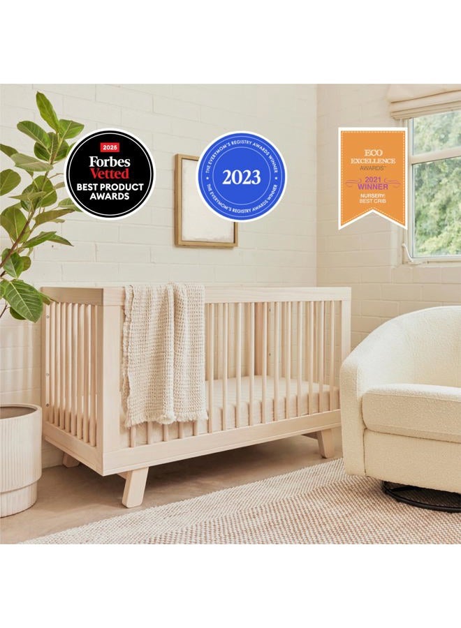 Babyletto Hudson 3-in-1 Convertible Crib with Toddler Bed Conversion Kit in Washed Natural, Greenguard Gold Certified - Image 3