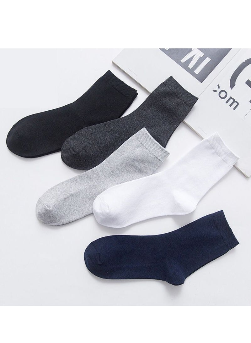 5 Pairs Ankle Socks Man Solid Color Premium Super Combed Cotton Double Needle Workmanship Comfortable Cushion Free Size Formal or Casual Wear Simple and Fashionable - Image 3