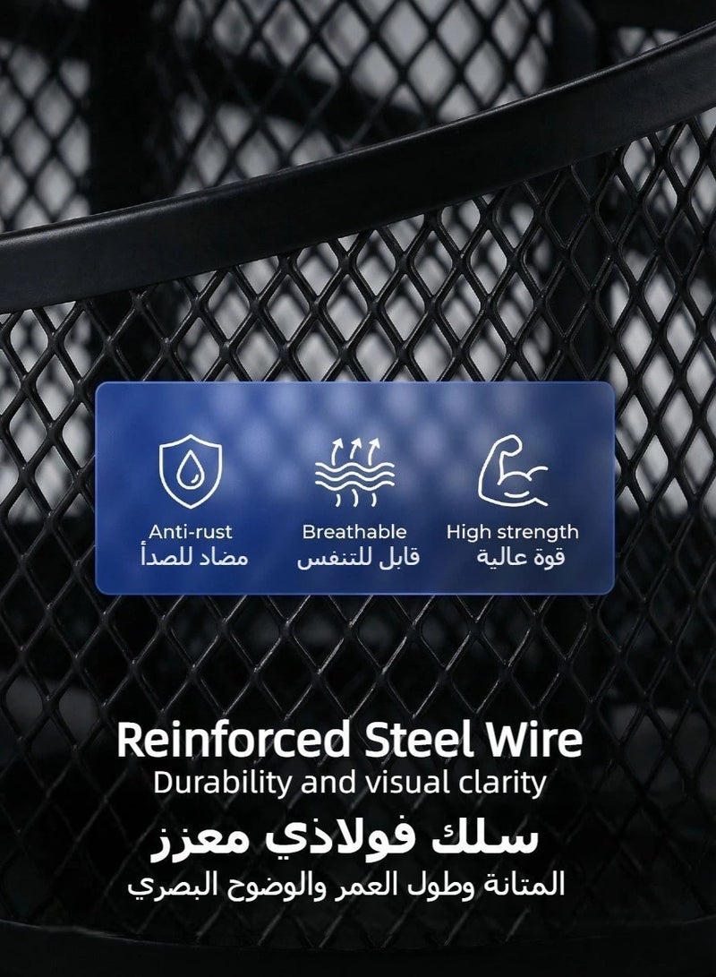 منظم مكتب دوار 360 درجة بخمسة فتحات، حامل أقلام رصاص، حامل أقلام أسود، صندوق منظم مكتب متعدد الوظائف، صندوق تخزين أدوات مكتبية، كوب أقلام معدني شبكي للمكتب والمدرسة والمنزل - Image 5