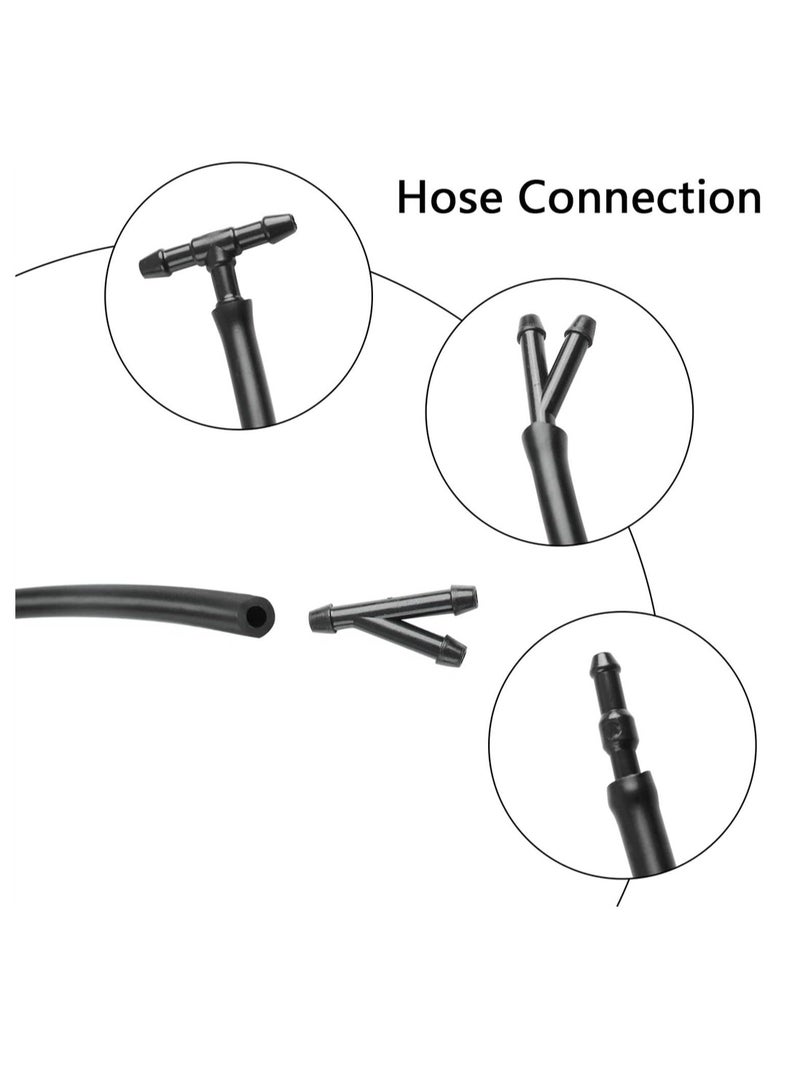 SYOSI Windshield Washer Nozzles Replacement Kit for Chrysler Dodge Ram Windshield Washer Nozzle Hose Kit with 157-Inch Windshield Fluid Hose 2 Sprayer Nozzels with Gaskets 6 Hose Connector - Image 3