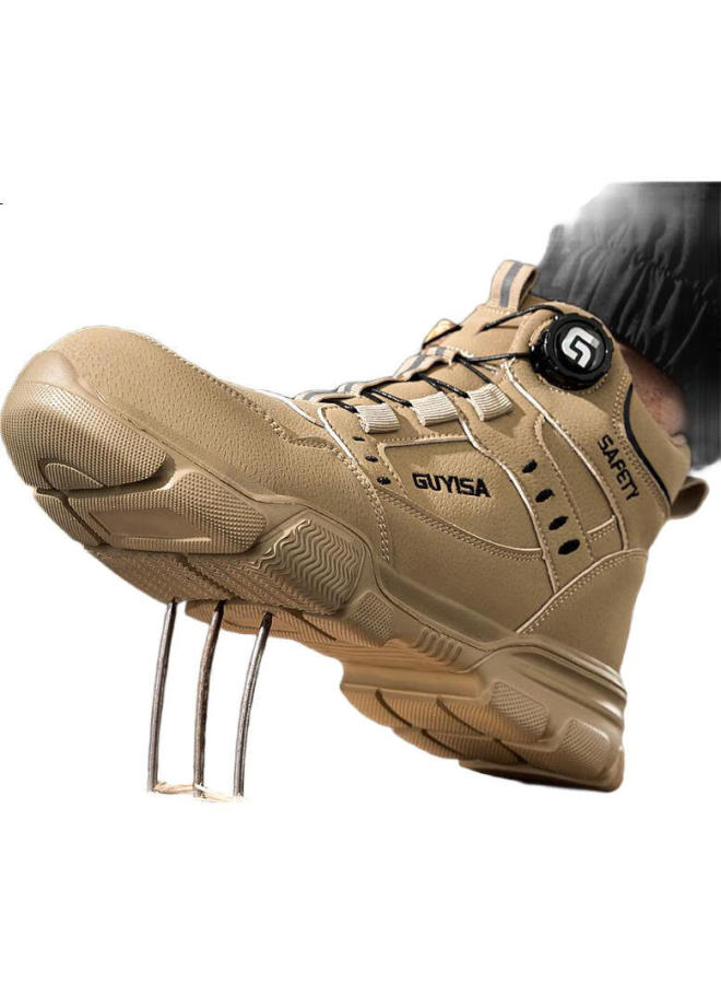Fumer Safety Shoes For Men With Steel Toe Cap, Anti-Smashing, Anti-Puncture, Soft Sole, Waterproof, Ultra-Light High-Top Work Boots For Construction Sites F055 Size 44 - Image 1