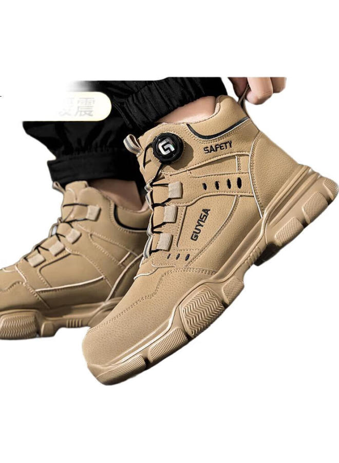 Fumer Safety Shoes For Men With Steel Toe Cap, Anti-Smashing, Anti-Puncture, Soft Sole, Waterproof, Ultra-Light High-Top Work Boots For Construction Sites F055 Size 44 - Image 2