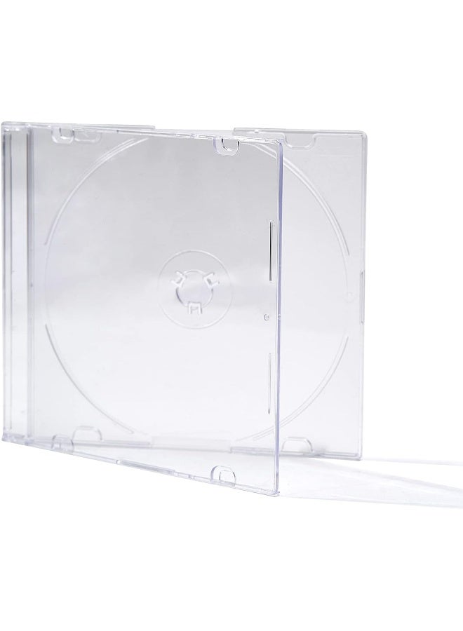 maxtek Maxtek Ultra Thin 5.2mm CD DVD Blu-Ray Clear Slim Jewel Case with Built in Frost Clear CD Tray  - Image 1