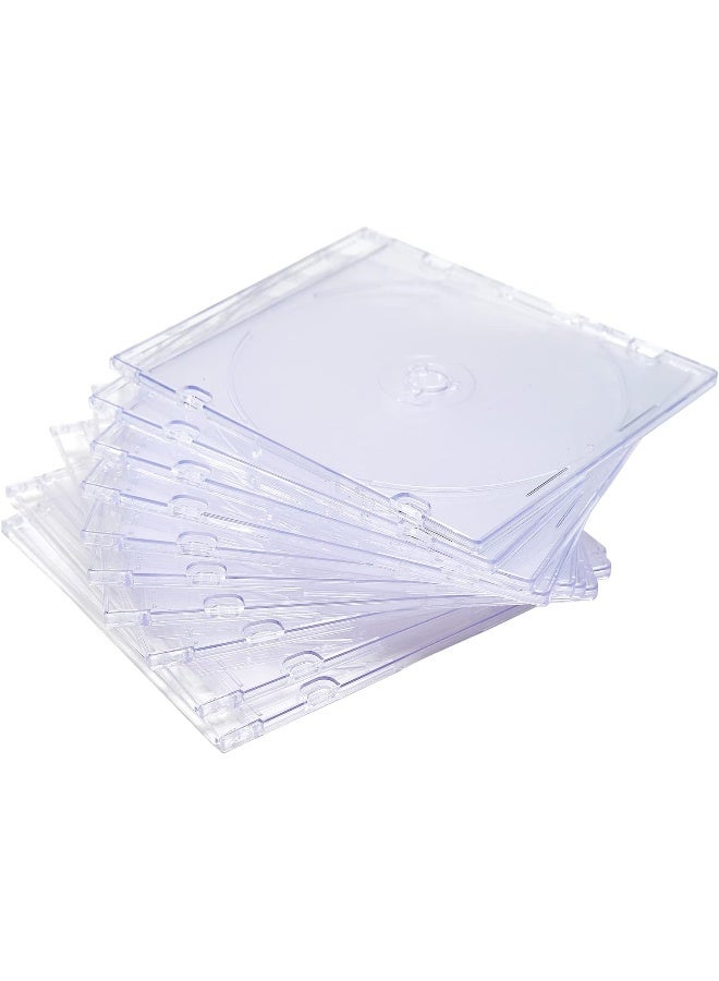 maxtek Maxtek Ultra Thin 5.2mm CD DVD Blu-Ray Clear Slim Jewel Case with Built in Frost Clear CD Tray  - Image 3