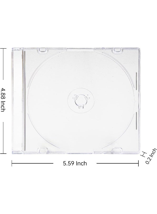 maxtek Maxtek Ultra Thin 5.2mm CD DVD Blu-Ray Clear Slim Jewel Case with Built in Frost Clear CD Tray  - Image 2