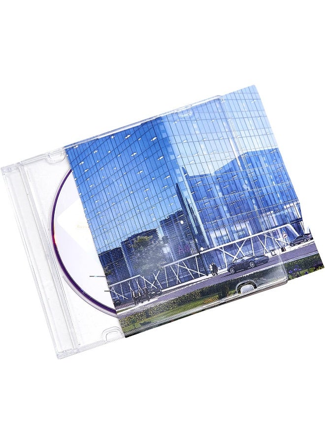 maxtek Maxtek Ultra Thin 5.2mm CD DVD Blu-Ray Clear Slim Jewel Case with Built in Frost Clear CD Tray  - Image 5