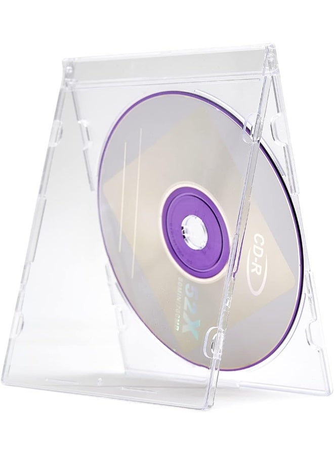 maxtek Maxtek Ultra Thin 5.2mm CD DVD Blu-Ray Clear Slim Jewel Case with Built in Frost Clear CD Tray  - Image 4