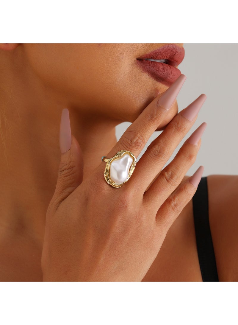 French Baroque Shaped Pearl Bracelets and Rings, Best Gifts for Love with Valentine's Day Birthday - Image 1