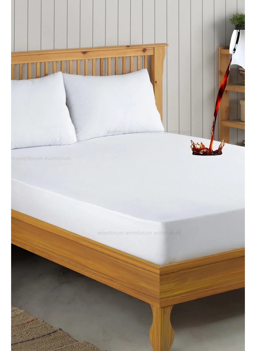 Formeya Set White Micro Fitted Liquid Proof Mattress Mattress and 2 Pillow Mattresses  - Image 1