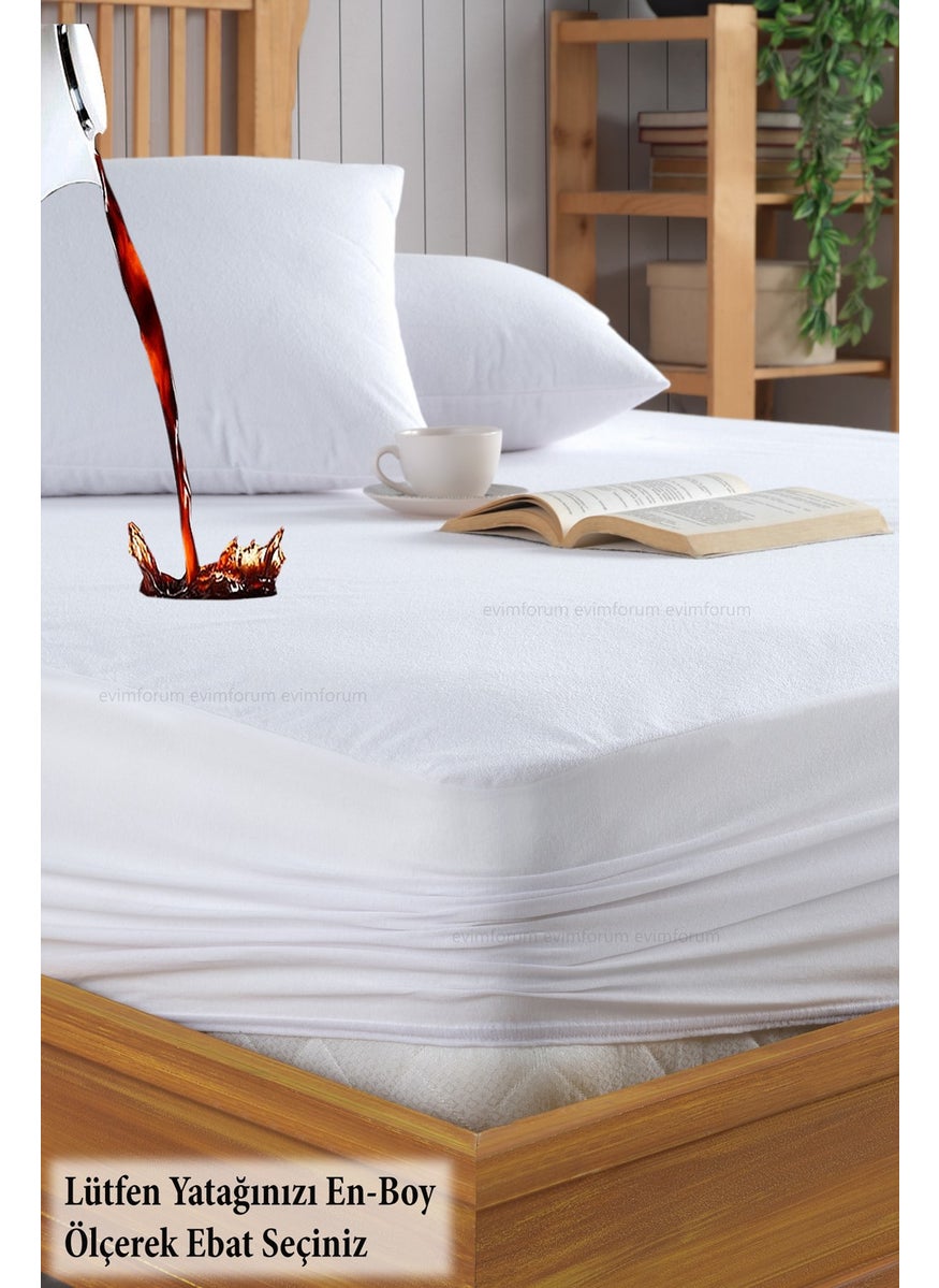 Formeya Set White Micro Fitted Liquid Proof Mattress Mattress and 2 Pillow Mattresses  - Image 3