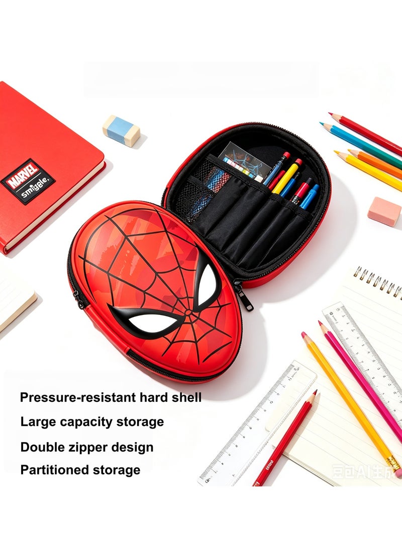 Smiggle Marvel Spider-Man Hard Shell Pencil Case, Large Capacity Partition Stationery Box, Waterproof Shockproof Pen Bag with Double Zipper, Cute Cartoon Storage Pouch for Students School Supplies Gift - Image 4