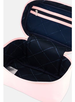 French Connection Women Brand Logo Cosmetic Pouch, Light Pink  - Image 3