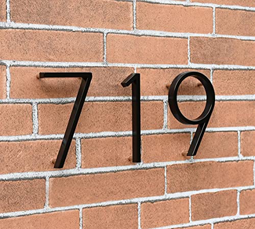 OLADOT 5" Stainless Steel Floating House Number, Metal Modern House Numbers, Mailbox Decor Number with Nail Kit, Coated Black, 911 Visibility Signage (7) - Image 3