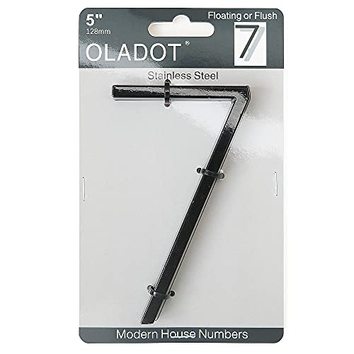 OLADOT 5" Stainless Steel Floating House Number, Metal Modern House Numbers, Mailbox Decor Number with Nail Kit, Coated Black, 911 Visibility Signage (7) - Image 2