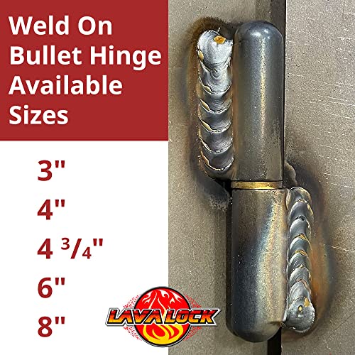 LavaLock 4" BBQ Smoker Bullet 4 in. Hinge 4 inch Hinges Stove Weld-On Pit , Tailgate, Heavy Duty Weld on Hinge. 4" Wide with Zerk Fitting (Grease Fitting) - Image 2