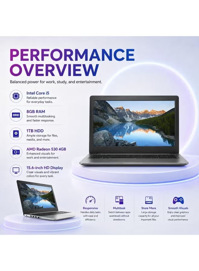 لابتوب أداء عالي معالج كور i5 رام 16 جيجابايت هارد 512 جيجابايت اس اس دي كمبيوتر محمول للأعمال مع ماوس لاسلكي وحامل وحقيبة ظهر - Image 2