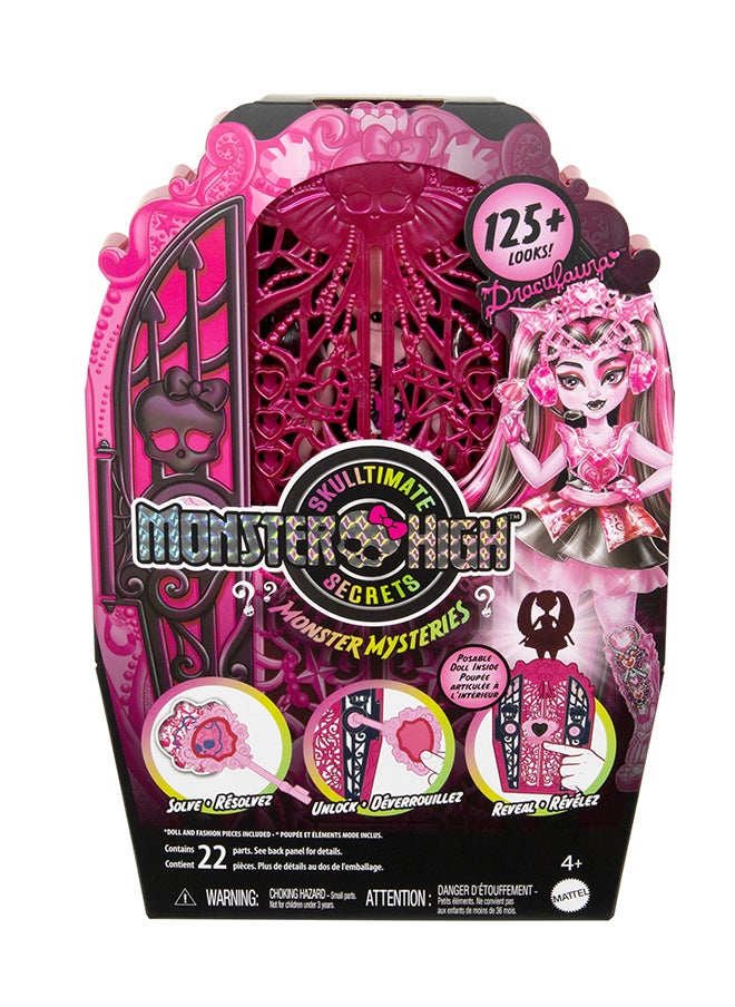 MONSTER HIGH - Skulltimate Secrets Doll & Accessories Set, Monster Mysteries Draculaura with Dress-Up Closet & 19+ Surprises including Clothes - Image 1