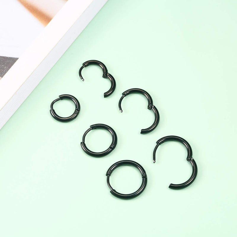 Vishoca Surgical Stainless Steel Hoop Earrings 8mm/10mm/12mm Small Huggie Hoop Earrings for Women and Men - Image 3