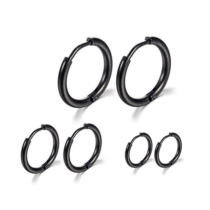 Vishoca Surgical Stainless Steel Hoop Earrings 8mm/10mm/12mm Small Huggie Hoop Earrings for Women and Men - Image 1