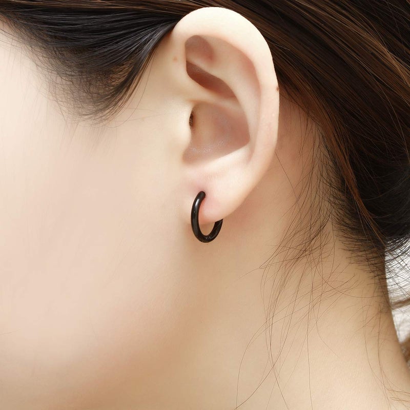 Vishoca Surgical Stainless Steel Hoop Earrings 8mm/10mm/12mm Small Huggie Hoop Earrings for Women and Men - Image 5