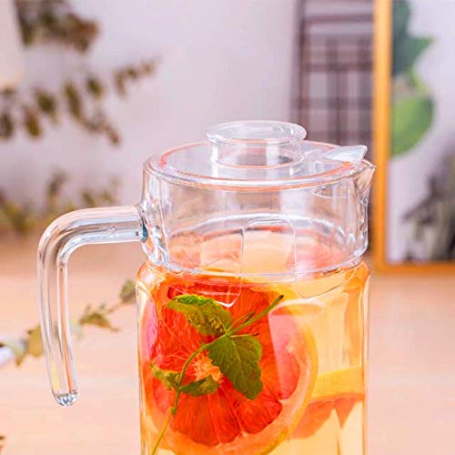 PrimeWorld European Glass Jug with Acrylic Lid 1800 ml 1 Pc Pitcher Carafe with Strong Glass Handle - Image 3