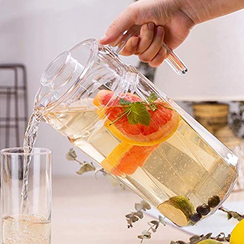 PrimeWorld European Glass Jug with Acrylic Lid 1800 ml 1 Pc Pitcher Carafe with Strong Glass Handle - Image 2