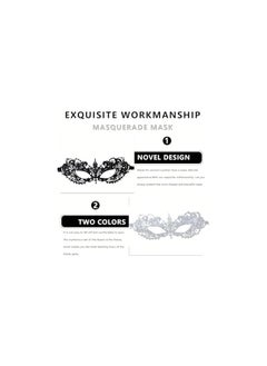 The Bros Lace Masquerade mask 2Pack - Elegant Elegant Venetian Style Mask for Adult Costume parties,Weddings, Halloween, Cosplay Soft, Gentle Material (Women Mask -Black&White)  - Image 2