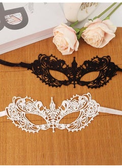 The Bros Lace Masquerade mask 2Pack - Elegant Elegant Venetian Style Mask for Adult Costume parties,Weddings, Halloween, Cosplay Soft, Gentle Material (Women Mask -Black&White)  - Image 1