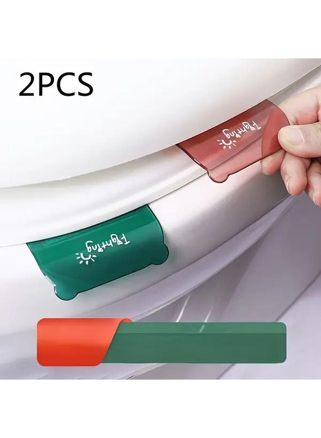 White Toilet Lid Lifter 2 Pack Portable Toilet Seat Handle Cover Opener - Image 1
