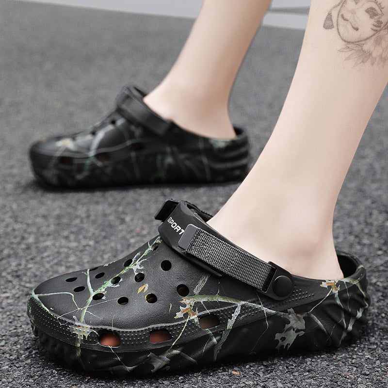 Hole Shoes Men'S Summer Outdoor Thick-Soled Slippers Outdoor Sports Garden Shoes Beach Men'S Sandals - Image 2