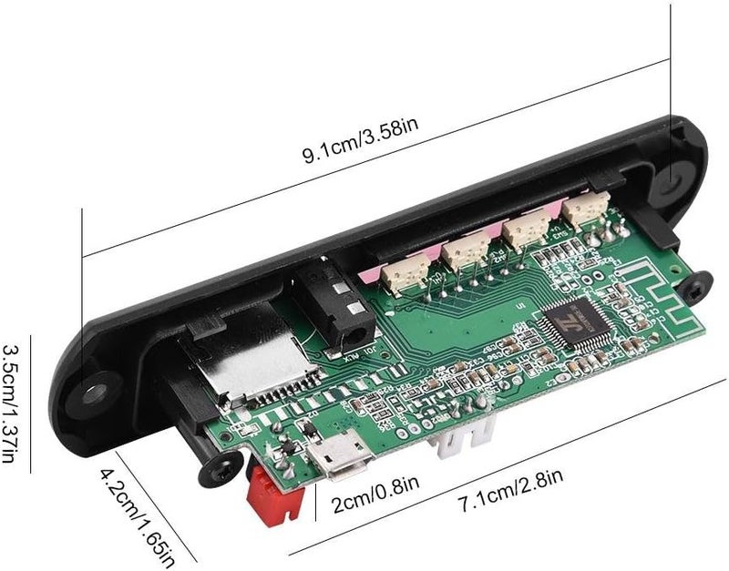 klarako MP3 Decoder, WMA Decoder Board Wireless Bluetooth Audio Module USB SD FM Hands-Free Call - Image 4