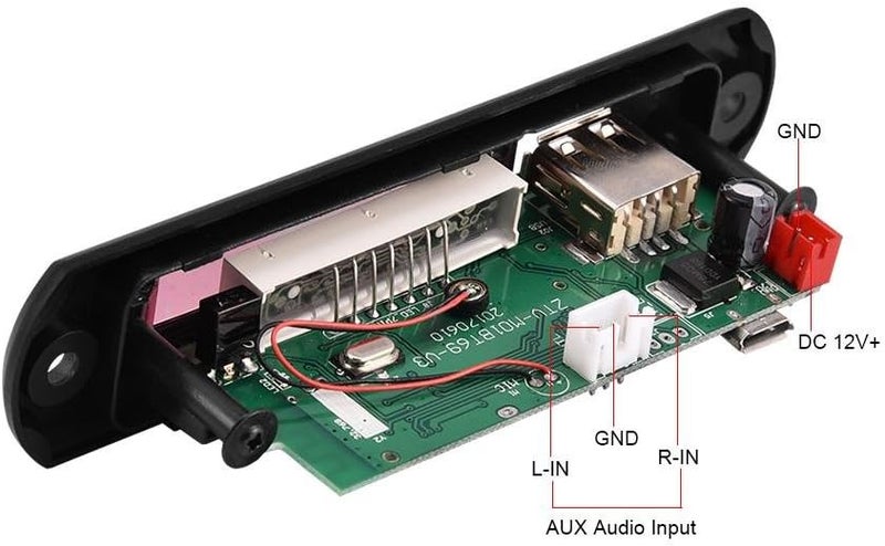 klarako MP3 Decoder, WMA Decoder Board Wireless Bluetooth Audio Module USB SD FM Hands-Free Call - Image 2