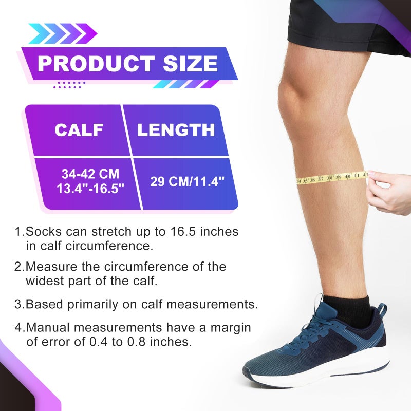 Junely 3 Pairs Calf Compression Sleeve for Men and Women Leg Compression Sleeve for Support Sports Running Cycling White Red Yellow - Image 5