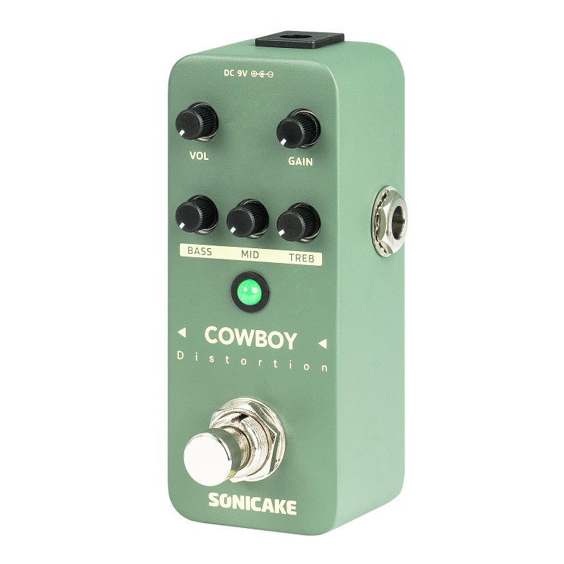 SONICAKE Distortion Guitar Pedal, Mini High Gain Distortion Pedal for Electric Guitar and Bass, 2 Modes, Heavy Duty Metal Footswitch, True Bypass - Cowboy Distortion - Image 1