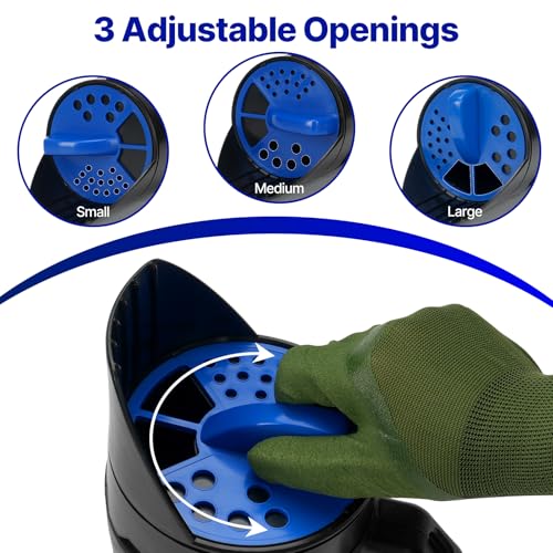 Qaobo 3-Adjustable-Setting Handheld Spreader, Multi-Use Lawn Spreaders for Fertilizer, Grass Seed, Salt and Ice Melt, Portable Spreader for Yard and Garden Snow Removal - Up to 80 Oz - Image 3