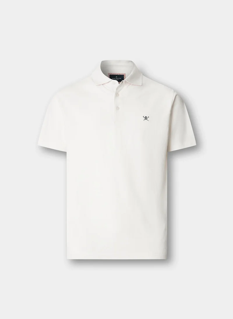هاكيت Classic Fit Short Sleeve Linen Trim Polo