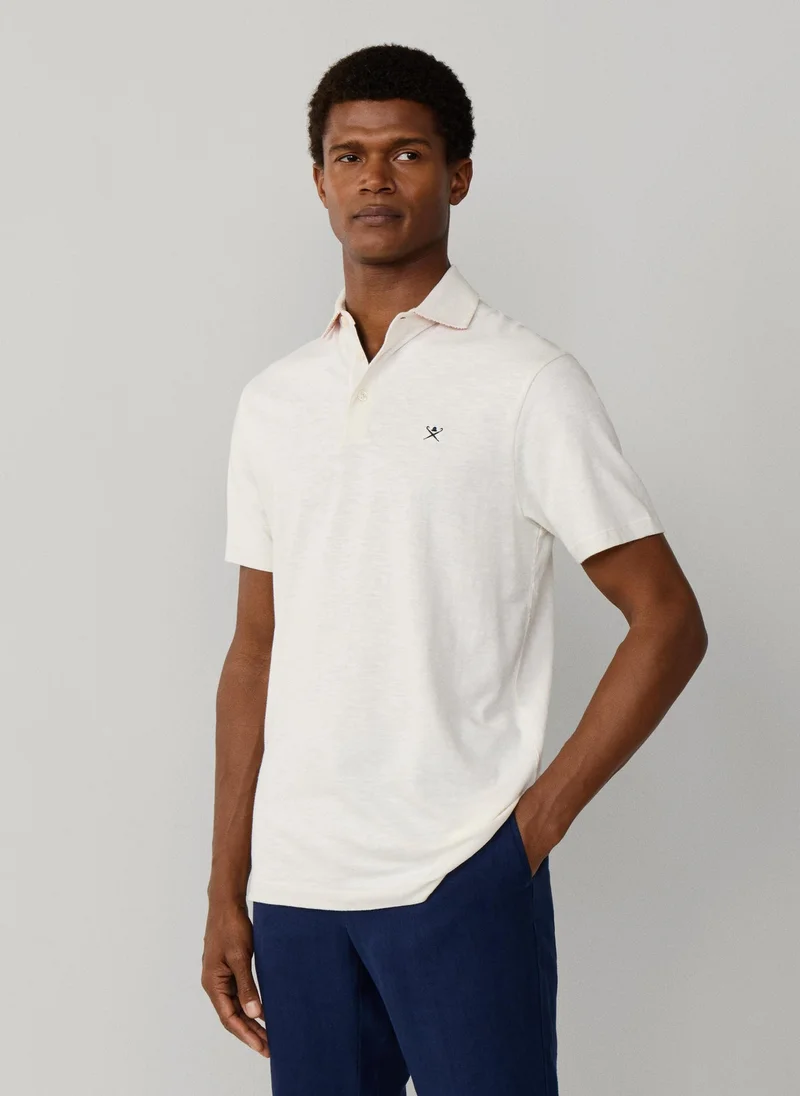 Hackett  Classic Fit Short Sleeve Linen Trim Polo for Men | Best Price UAE