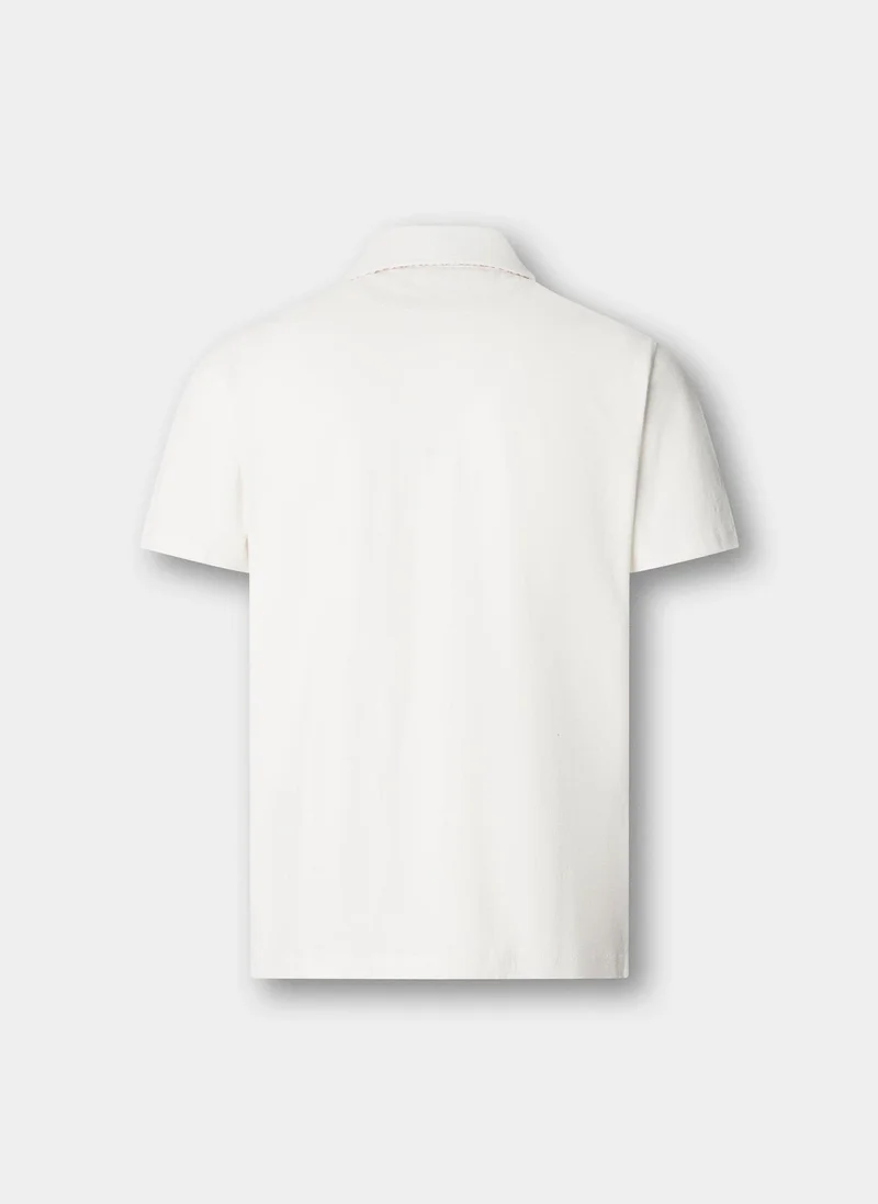 Hackett  Classic Fit Short Sleeve Linen Trim Polo for Men | Best Price UAE