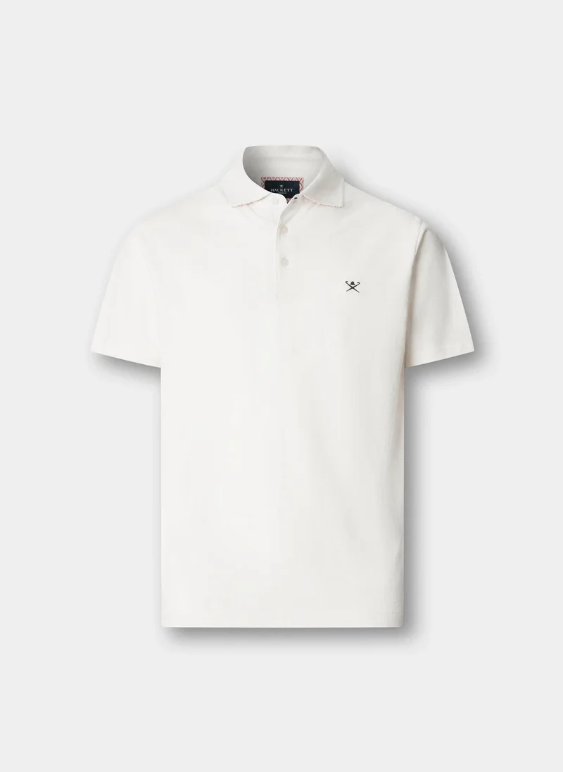 Hackett  Classic Fit Short Sleeve Linen Trim Polo for Men | Best Price UAE