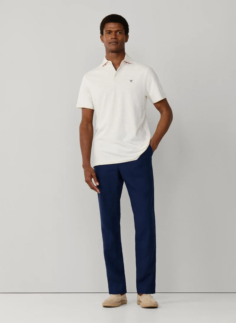 Classic Fit Short Sleeve Linen Trim Polo