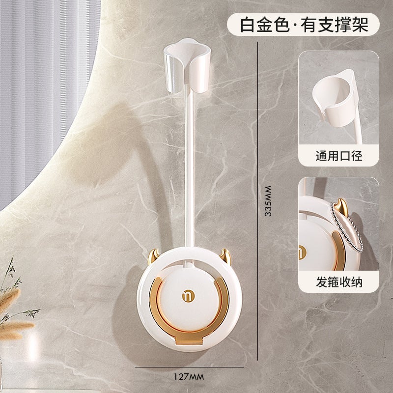 Bathroom Hair Dryer Bracket Punch-Free Size Universal Seamless Wall-Mounted Hair Dryer Storage Rack Bathroom Storage Rack - Image 1