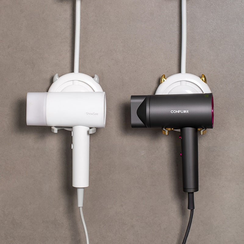 Bathroom Hair Dryer Bracket Punch-Free Size Universal Seamless Wall-Mounted Hair Dryer Storage Rack Bathroom Storage Rack - Image 3