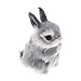 GUDVES Mini Realistic Cute Plush Rabbits Fur Lifelike Animal Easter Bunny Simulation Toy Model Gift Miniatures Decorations Gray Gray - Image 3