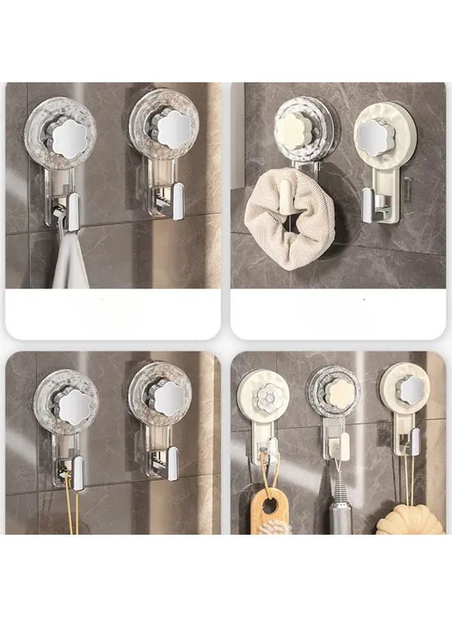 Transparent Electroplating Suction Cup Hooks 2pcs No Drill Strong Adhesive For Wall - Image 4