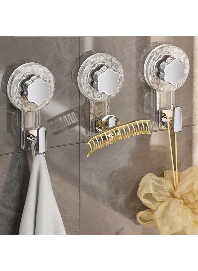 Transparent Electroplating Suction Cup Hooks 2pcs No Drill Strong Adhesive For Wall - Image 3