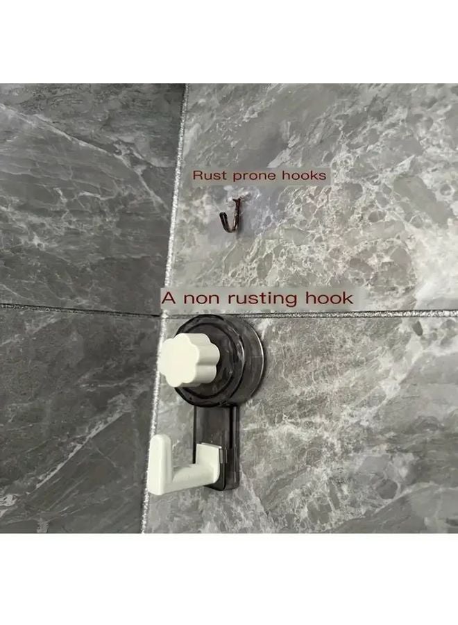 Transparent Electroplating Suction Cup Hooks 2pcs No Drill Strong Adhesive For Wall - Image 2