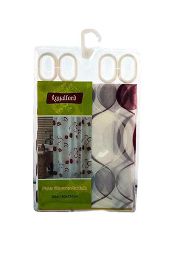 Shower Curtain Bathroom Decor Set With Hooks Multicolour 180x180cm