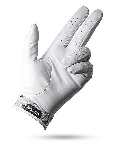 Pins & Aces - Palm Sunday Golf Glove Design - Premium AAA Cabretta Leather, Long-Lasting Durable Tour Glove for Men or Women - Premium Leather Golf Glove Left & Right Hand (Medium/Large, Left) - Image 2